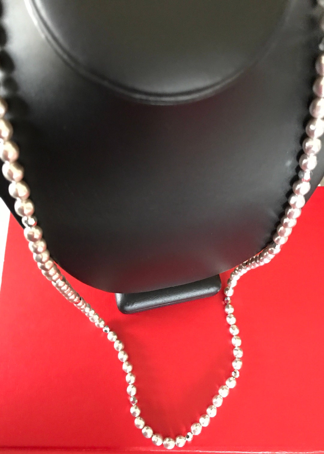 Glitter and Gloss Faceted Glass Bead and Gray Glossy Etsy