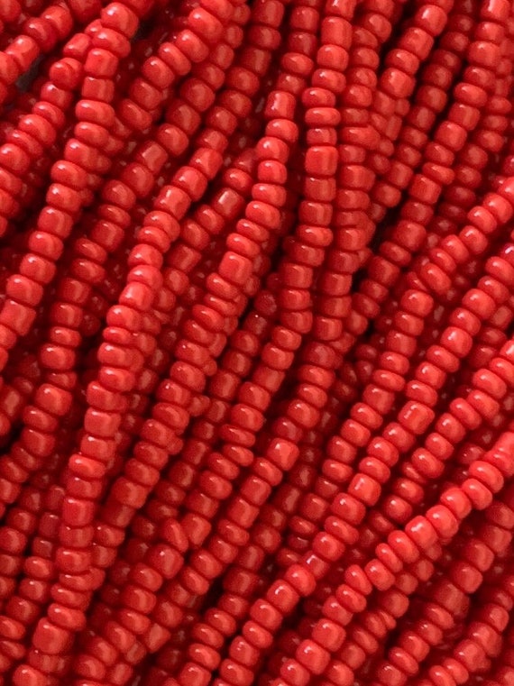 50 layer Red Seed Bead Necklace with String Wrapp… - image 5