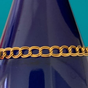 Bright Gold Plated Shiny Double Link Bracelet