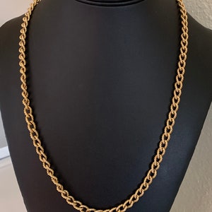 Monet 24 inch Vintage Decorative Gold Twisted 6mm Link Chain Necklace