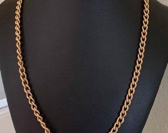 Monet 24 inch Vintage Decorative Gold Twisted 6mm Link Chain Necklace