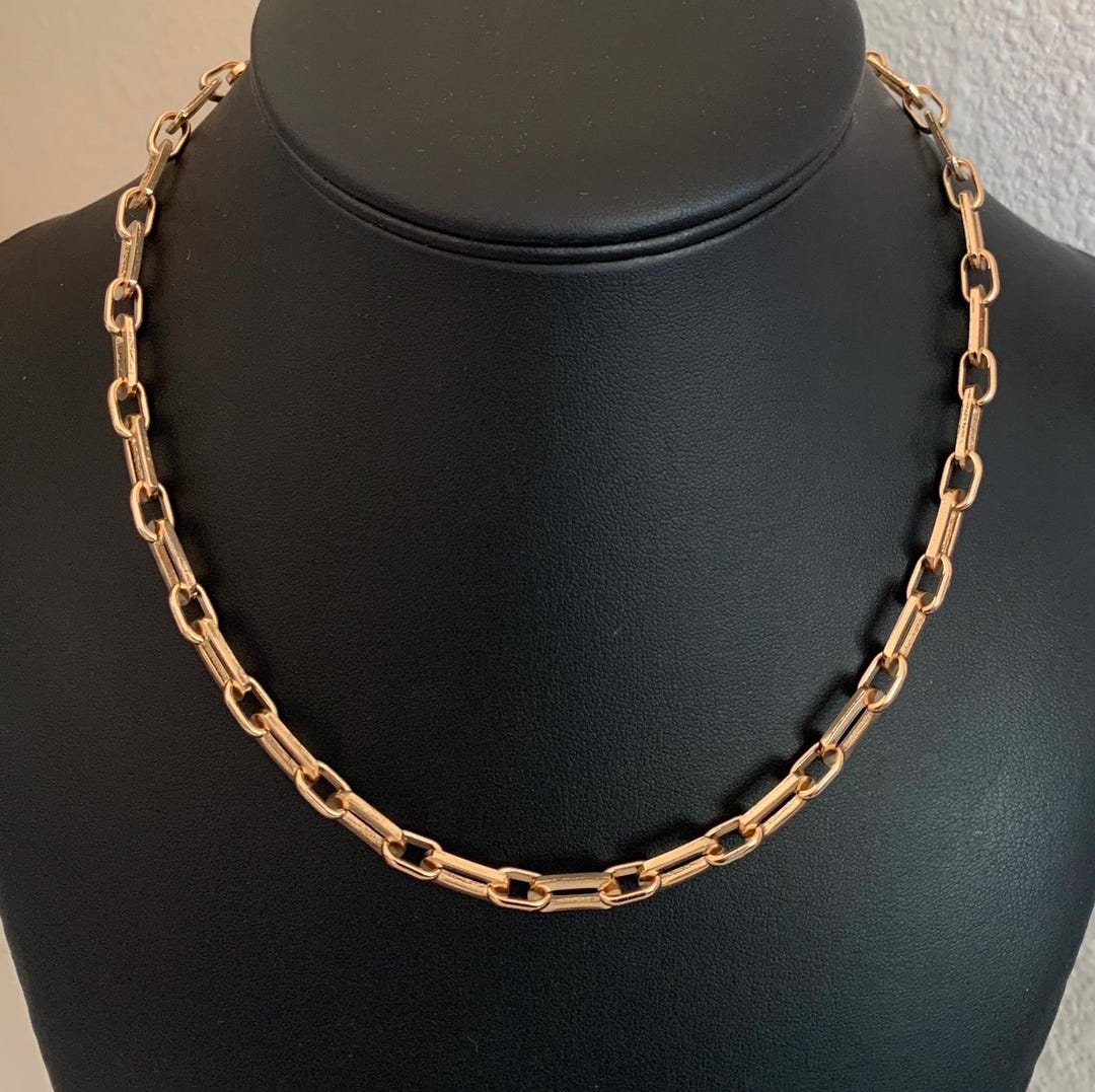 Simple Shiny Gold Link 19 Inch Chain Choker Necklace - Etsy