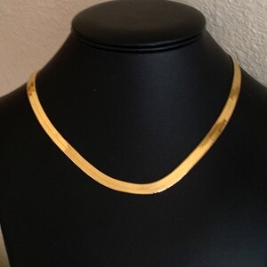 Bright 18 Inch 6mm Flat Shiny Gold Plated Chain