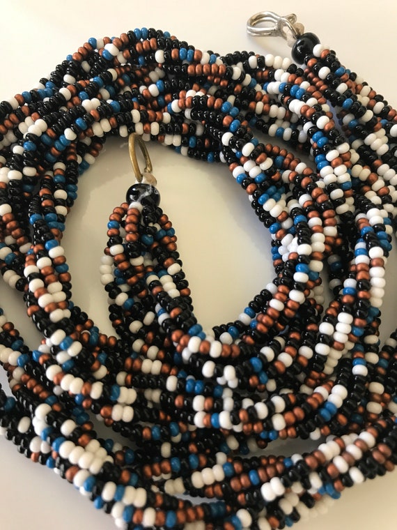Multicolored Twisted Seed Bead 22 inch Necklace - image 6