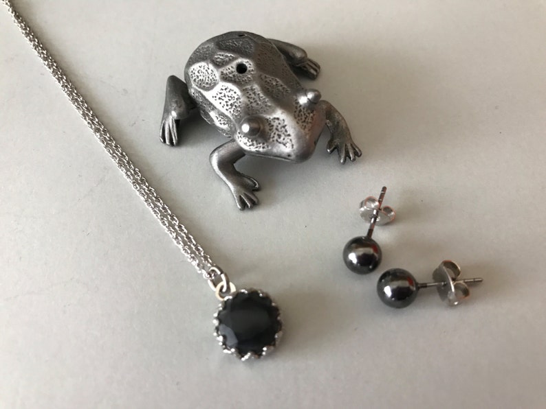 Pewter Frog Jewelry Holder With Earrings and Necklace Etsy