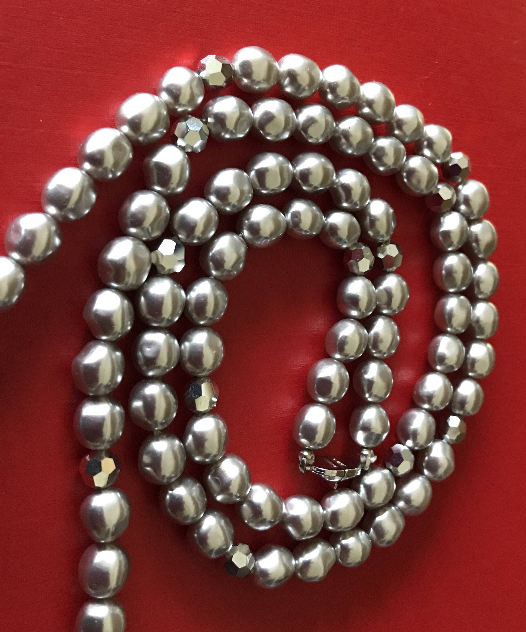 Glitter and Gloss Faceted Glass Bead and Gray Glossy Etsy