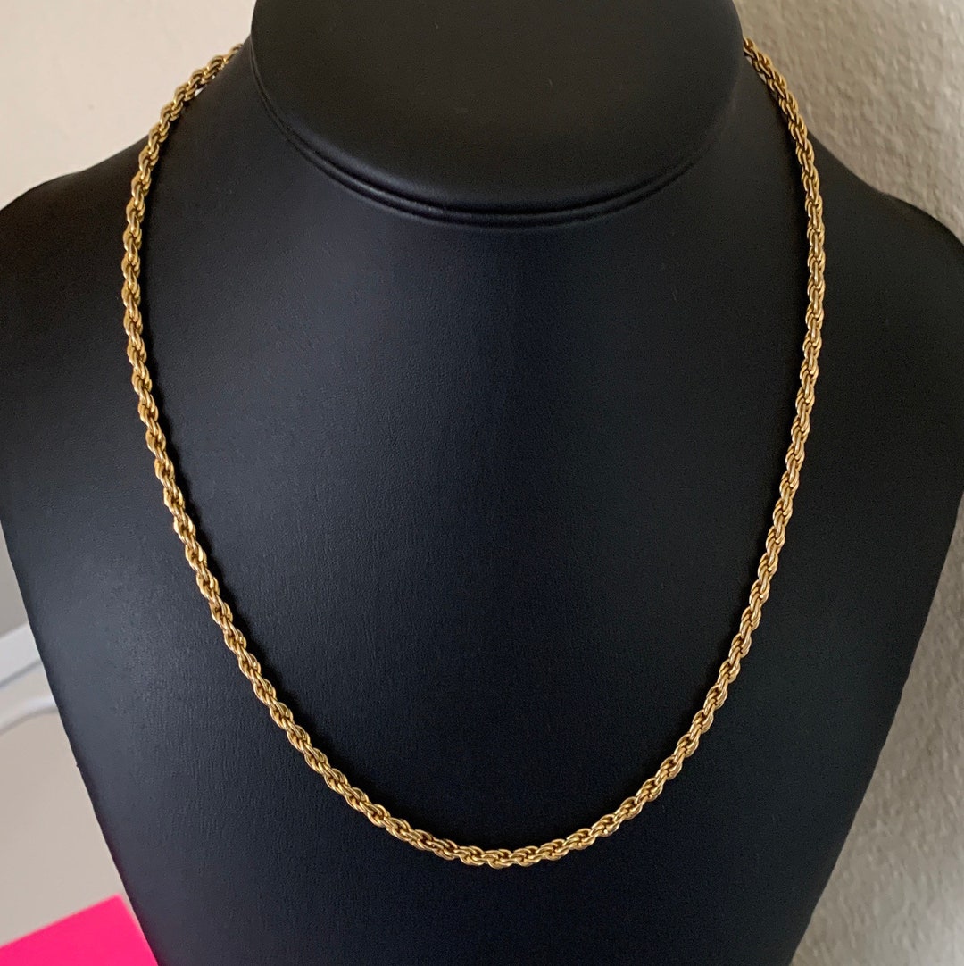 Basic Rope Chain Basic Twisted 20 Inch 4mm Gold Plated Rope Chain - Etsy