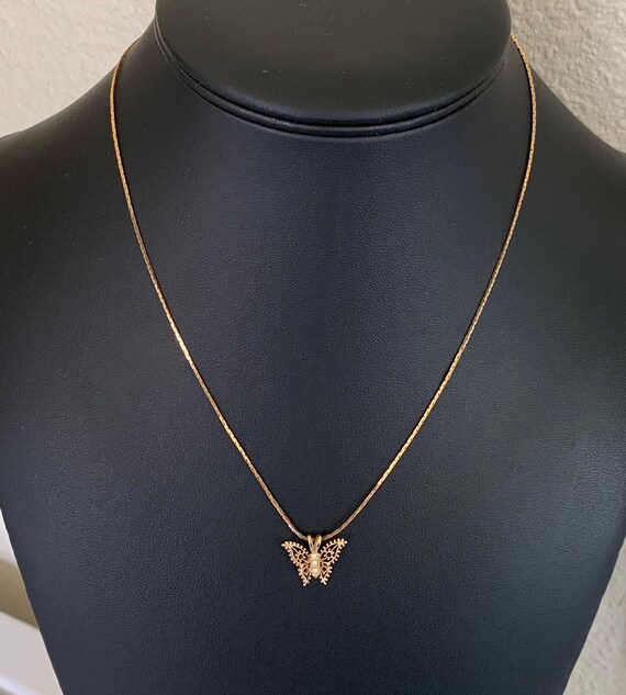 Rhinestone butterfly necklace discount
