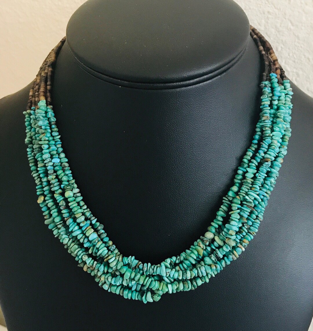 NAVAJO BEADS ターコイズ&シェルネックレス/60cm NAVAJO BEADS ターコイズ&シェルネックレス/60cm