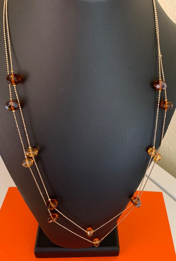 Simple Two Layer Gold and Brown Faceted Beads and 