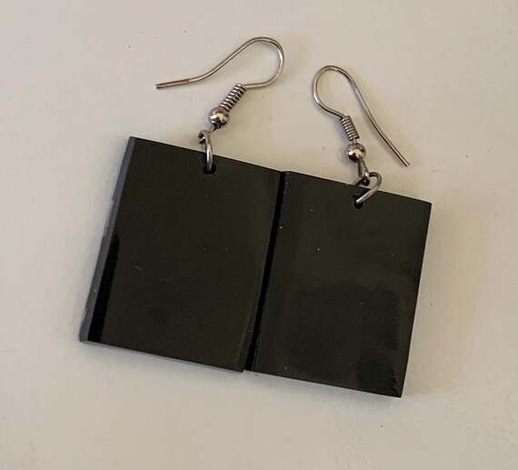 Rectangular Abalone Inlay in Resin Pierced Dangli… - image 4