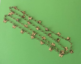 Vintage Decorative Gold Chain with  Butterfly Charms