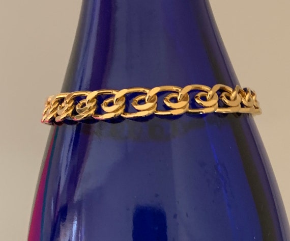 Lovely Flat Decorative Shiny Gold Link Bracelet - image 7