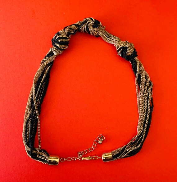 Multilayered Multicolored Knotted Chain Choker Ne… - image 7