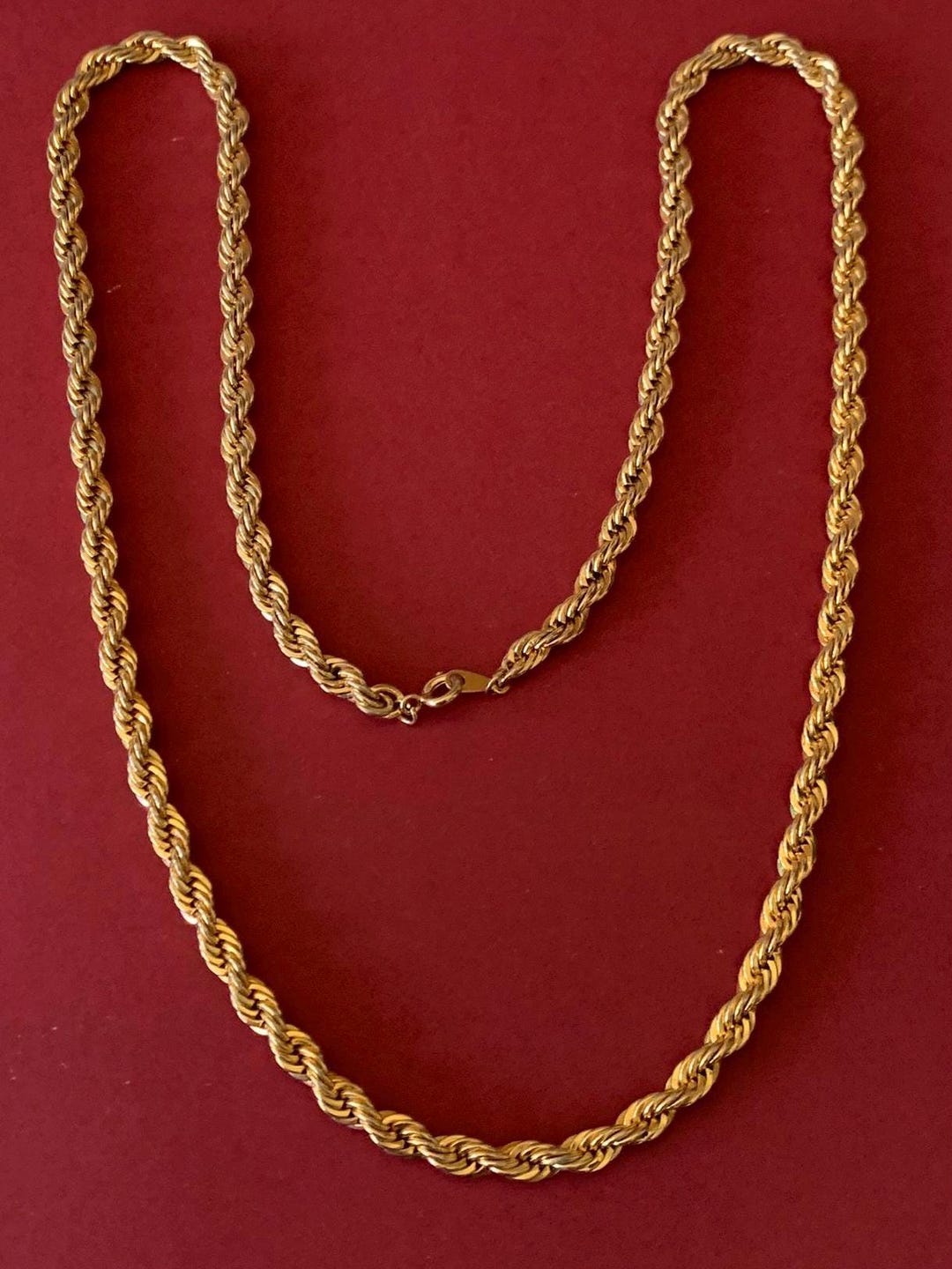 Italian Inch Long Rope Chain Vintage 29 Inch Long Chunky 6mm Rope Chain Necklace - Etsy