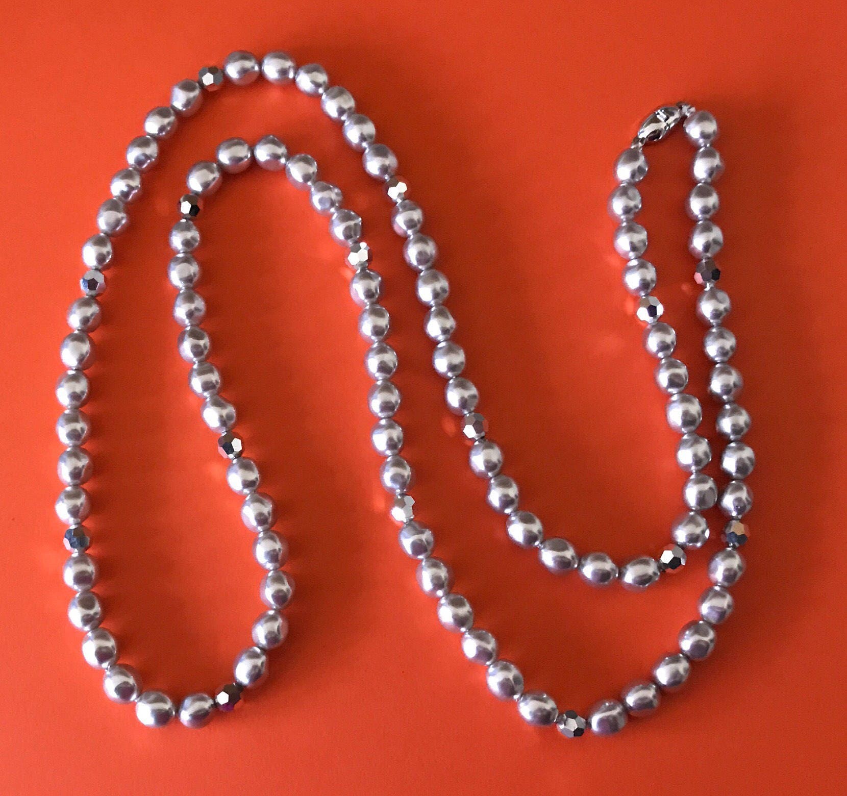 Glitter and Gloss Faceted Glass Bead and Gray Glossy Etsy