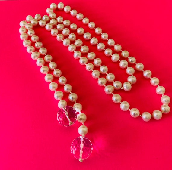 High Quality Genuine White 10mm Pearl Bead Lariat… - image 3
