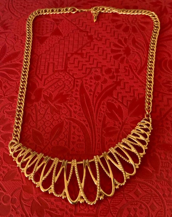 Graduated Loop Like Panel and Chain Choker Neckla… - image 3