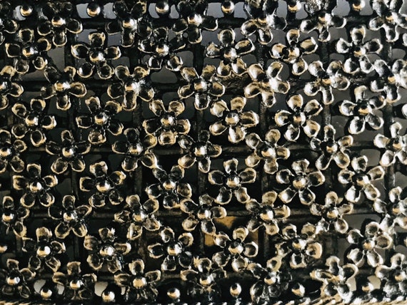 Tip Toe Large Rectangular Silver Tone Floral Vict… - image 7