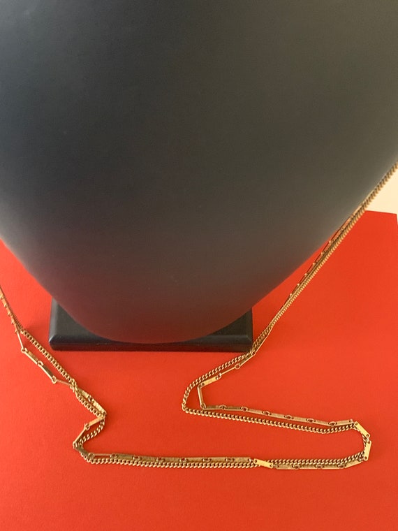 Two Layer Vintage Gold Rectangular Textured Bar L… - image 8