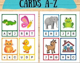 Tarjetas recortables del abecedario / Aprendizaje del alfabeto / Actividad de motricidad fina / Imprimible para preescolar / Imprimible para educación en casa