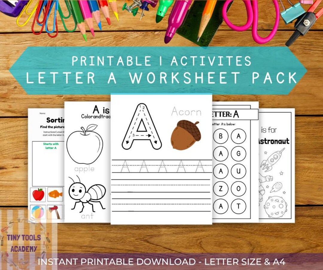 Letter A Activity Packet | Preschool Alphabet Activities | Tiny Tools ...