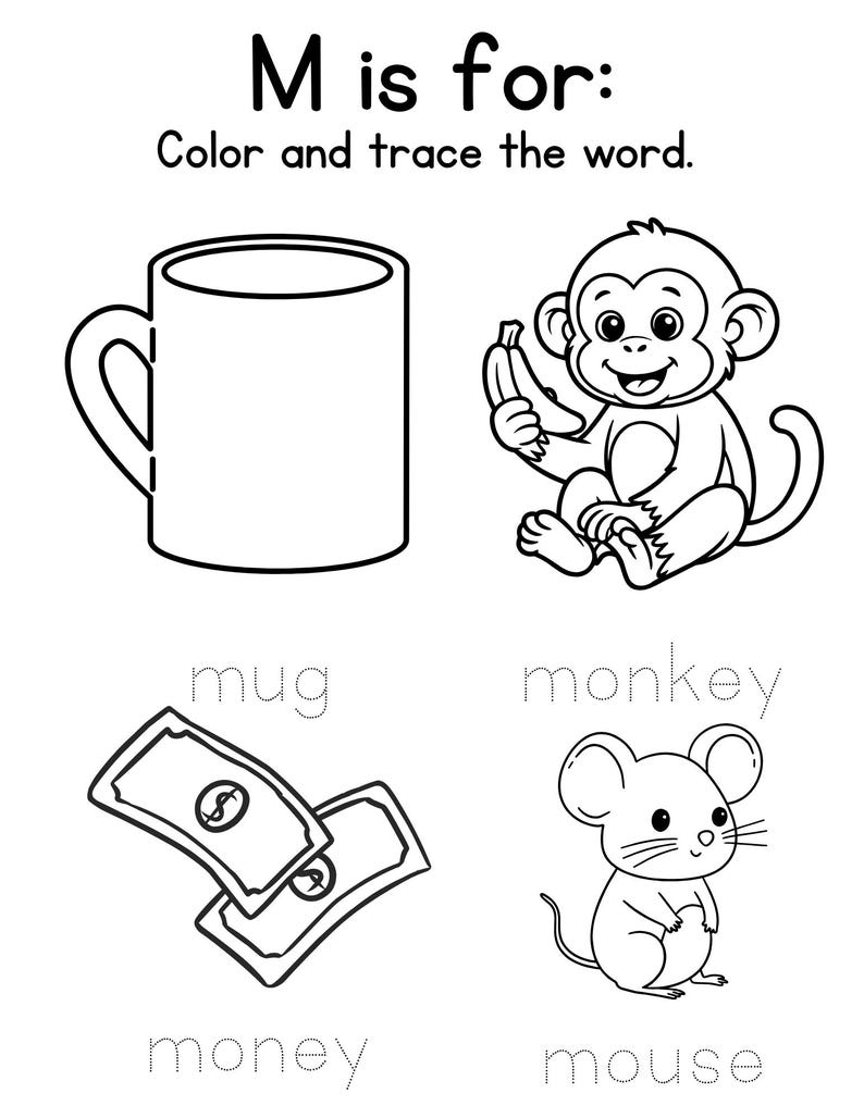 Letter M Worksheet Pack | Preschool Alphabet Printables | Tracing ...