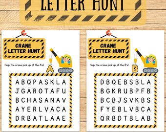 Construction Letter Hunt | A–Z Alphabet Find Activity | Preschool Literacy Printable