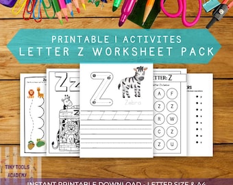 Letter Z Worksheet Pack | Preschool Alphabet Printables | Tracing, Phonics & Activities