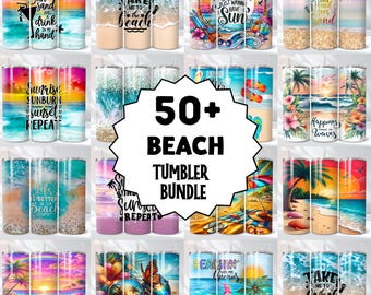 Paquete de vasos con diseño de sublimación para playa, vaso delgado de 20 oz con diseño de atardecer, vaso de verano con diseño de sublimación, vaso con diseño de vacaciones en el océano (PNG)