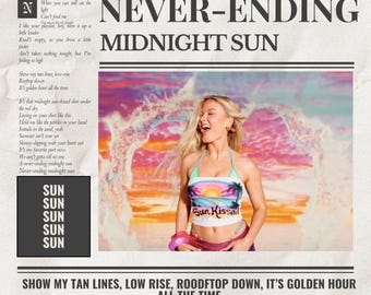 Zara Larsson Midnight Sun Poster | Digital Download Wall Art | Printable Music Poster