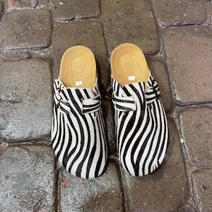 Sabots à imprimé animal - Chaussures sans léopard, vache et zèbre pour femme