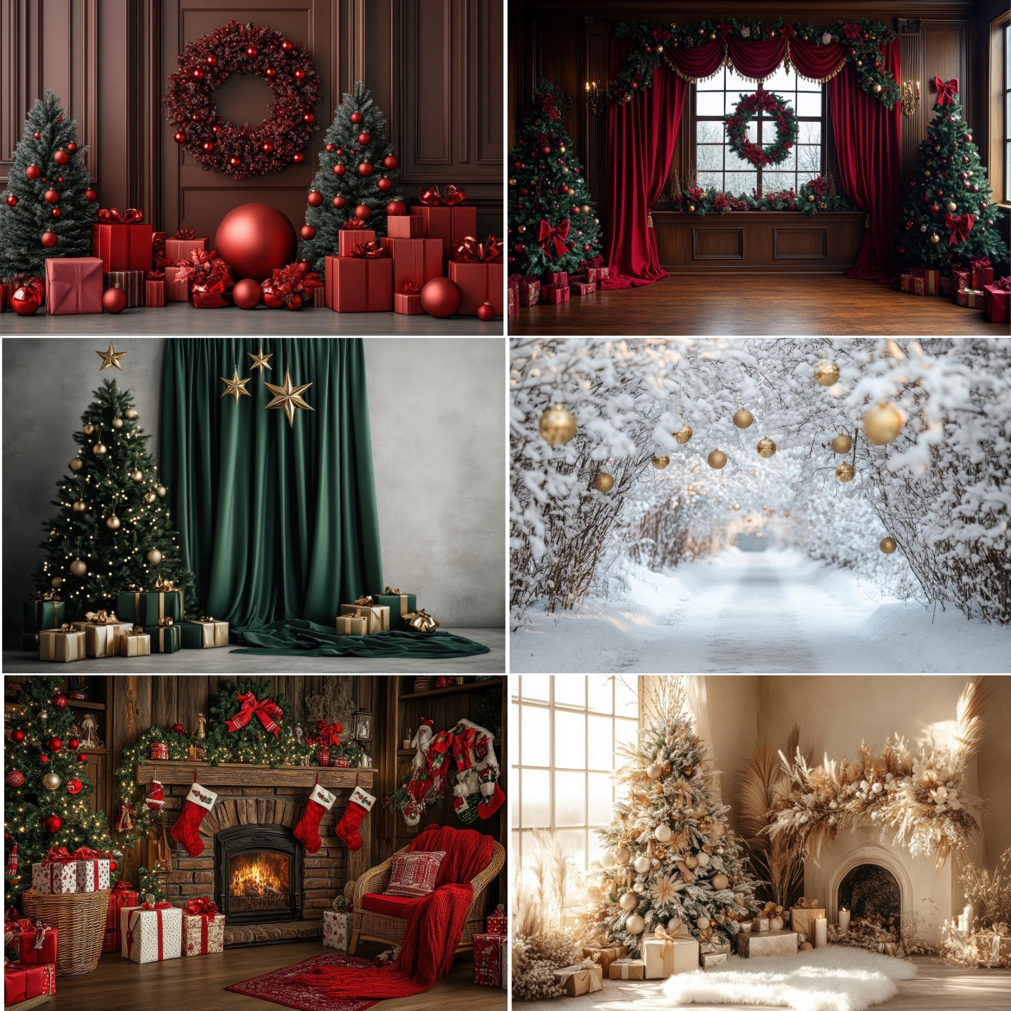 Christmas Digital Backdrops, Holiday Winter Backdrop, Photoshop ...