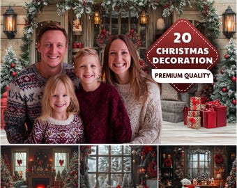 Christmas Photography Backdrop Bundle, Holiday Decor (Digital Download)
