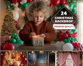 Christmas Digital Backdrop for Holiday Photos, Festive Winter Scene for Photographers & DIY Projects, Christmas Gift Idea