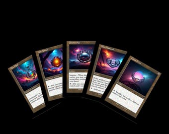 Mox MTG Proxy Set [Foil] – Fast Mana Artifacts - Chrome Mox - Lotus Petal - Mox Opal - Mox Amber - Mox Diamond