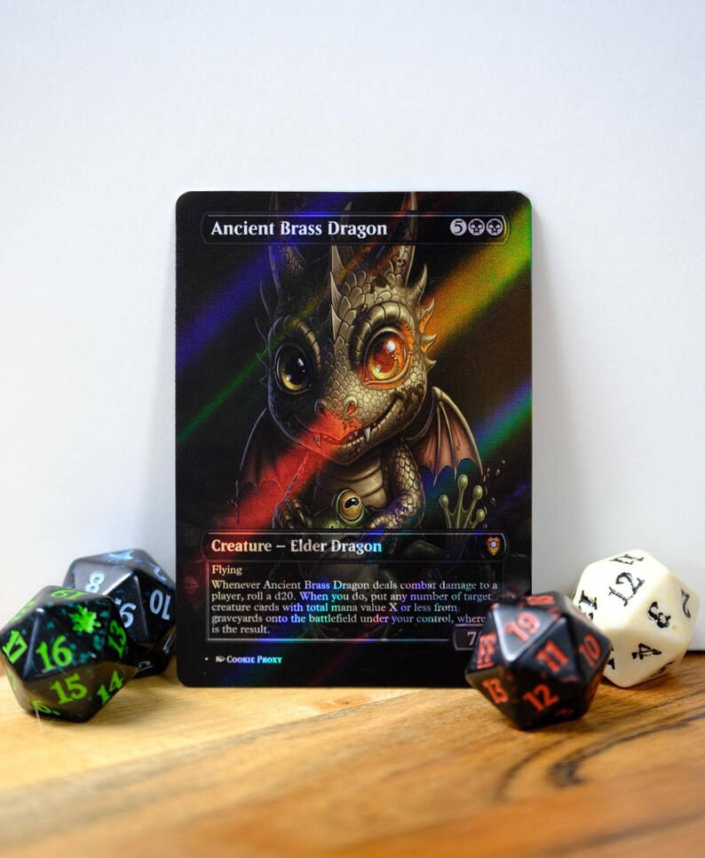 Ancient Brass Dragon [foil] - MTG Proxy Card - Chibi Style - D20 Dnd - Etsy