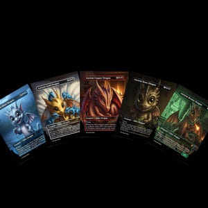 Ancient D20 Dragon Proxies [Foil] - Chibi Style - DnD - Commander - EDH Proxy