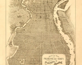 Vintage Map - Philadelphia, Pennsylvania 1870