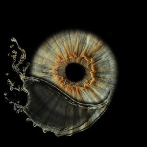 Iris Art PSD Mockup | Aura Gaze Liquid Splash Effect | Customizable Iris Template | Digital Download