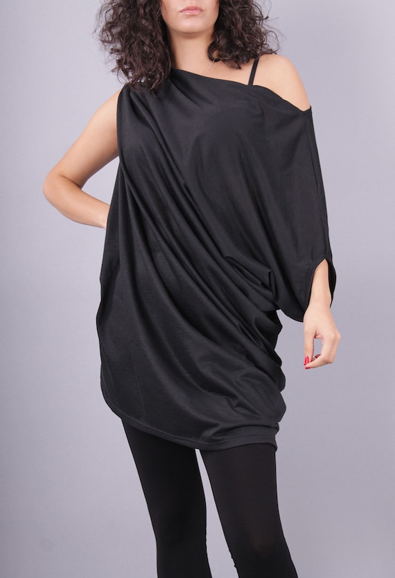 Items similar to NORI plus size dress / oversized tunic / black long ...