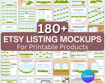 Paquete de plantillas de maquetas de anuncios de Etsy de Canva, maquetas de agendas y diarios (descarga digital)
