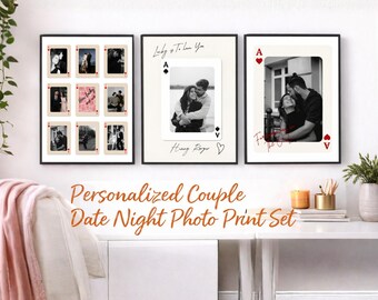 Láminas fotográficas personalizadas para parejas con diseño de cartas de póker, regalo de aniversario (descarga digital)