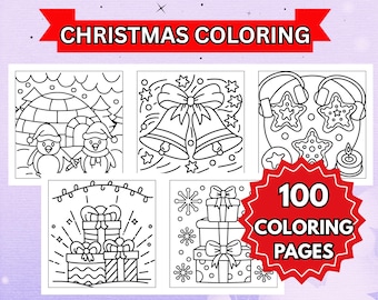 Libro para colorear navideño para niños: 99 páginas fáciles y llamativas (descarga en PDF)
