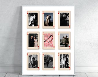 Impresión de cartas de juego personalizadas, regalo personalizado de aniversario para parejas (descarga digital)