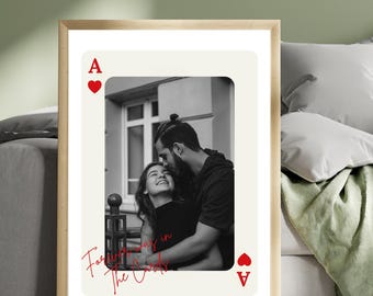 Impresión personalizada de cartas de juego, regalo personalizado de aniversario para parejas (descarga digital)