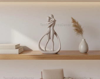 モダンな抽象カップル像 | 樹脂製ロマンチック装飾アート