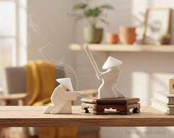 シノワズリ サムライナイト | 陶器の彫像 | 卓上装飾 | お香立て