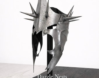 Nazgul Costume , Witch King Nazgul Spiked Helmet , Dark Fantasy Armor , Cosplay Steel Helmet , Ringwraith Cosplay Costume