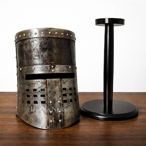Medieval Larp Black Knight Helmet , Monty Python Armor Helmet , 18-Gauge Steel Great Helm , Fantasy Cosplay & Roleplay